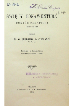 Święty Bonawentura 1912 r.