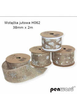 Wstążka ozdobna jutowa nadruk BN38mmx2m (16szt)