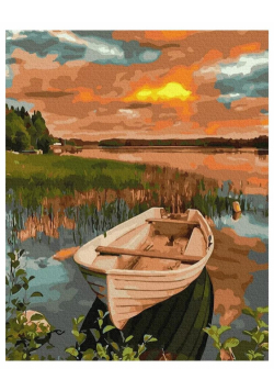 Malowanie po numerach - Łódź o zachodzie 40x50cm