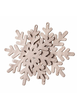 Baza drewniana - śnieżynki 15cm 2szt