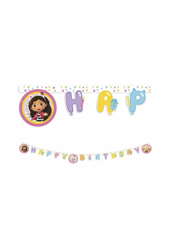 Banner Gabby's Dollhouse - Happy Birthday