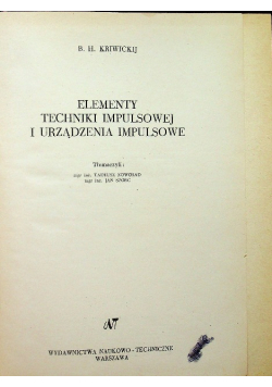Elementy techniki impulsowej i urządzenia impulsowe