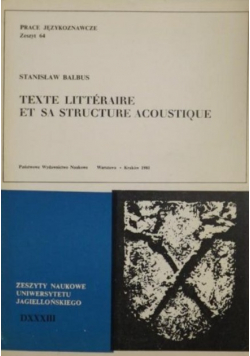 Texte Litteraire et sa Structure Acoustique