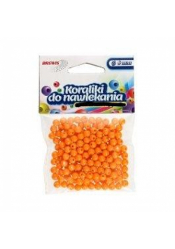Koraliki do nawlekania pomarańcz + sznurek 6mm 16g