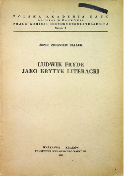 Ludwik Fryde jako krytyk literacki