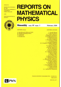 Raport on Mathematical Physics 85/1 Polska