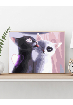 Malowanie po numerach 30x40cm Czarno-biała przyjaźń