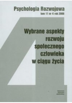 Psychologia rozwoju tom 11 nr 4 rok 2006