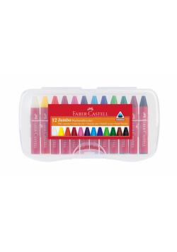 Kredki Jumbo świecowe 12 kol kasetka FABER CASTELL