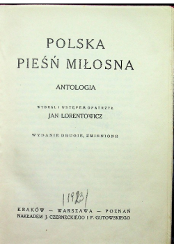 Polska pieśń miłosna 1923 r.