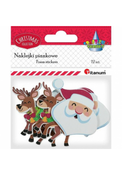 Naklejki piankowe głowy Boże Narodzenie 12szt