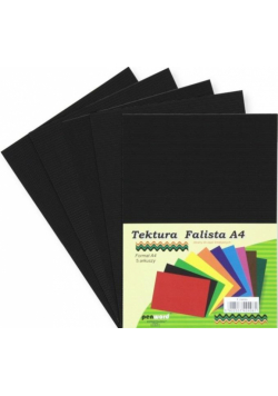 Tektura A4 falista czarna 5szt