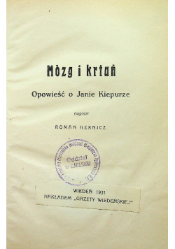 Mózg i krtań 1931 r.