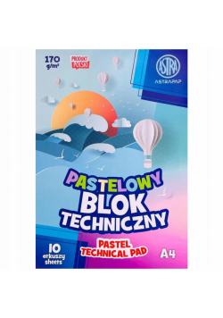 Blok techniczny kolorowy pastel A4/10K ASTRA
