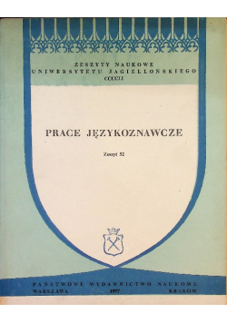 Prace językoznawcze zeszyt 52