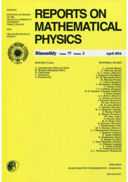 Reports on Mathematical Physics 77/2016 Pergamon
