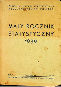 Mały rocznik statystyczny 1939 r.