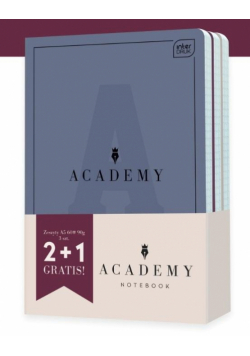 Zeszyt A5/60K kratka Academy 3szt