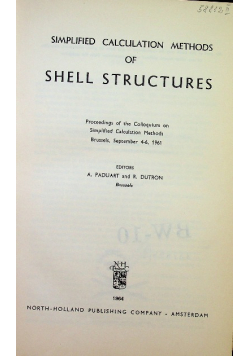Simplified calculation methods of shell structures