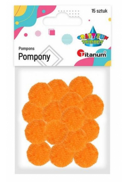 Pompony poliestrowe 18mm pomarańczowe 15szt