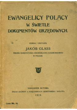 Ewangelicy Polacy w świetle dokumentów urzędowych 1919 r.
