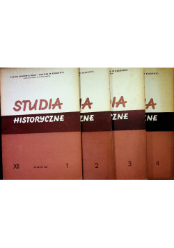 Studia historyczne rok XII nr 1 do 4