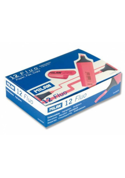 Zakreślacz Fluo płaski różowy (12szt) MILAN