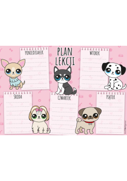 Plan lekcji - Pieski (5szt)