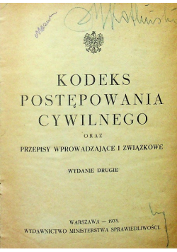 Kodeks postępowania cywilnego 1933 r.