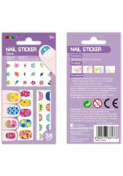 Naklejki na paznokcie - Kwiat brokat
