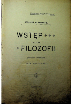 Wstęp do filozofii 1902 r.