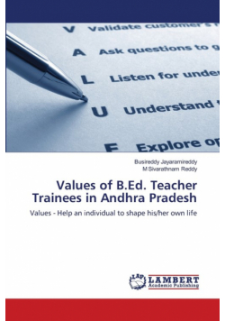 Values of B.Ed. Teacher Trainees in Andhra Pradesh