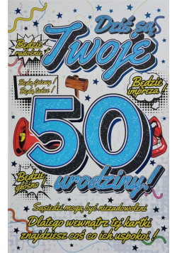 Karnet Urodzinowy z zawieszką 50