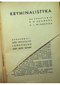 Kryminalistyka 1949 r.
