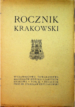 Rocznik Krakowski tom XI 1909r.