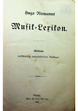 Musik Lexikon 1909 r.