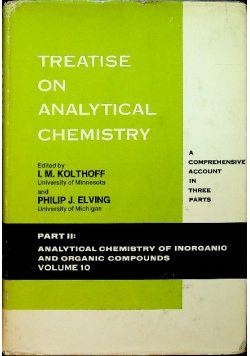 Treatise on analytical chemistry Part II Volume 10