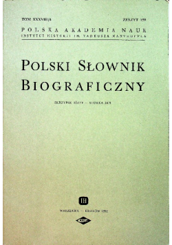 Polski słownik biograficzny Tom XXXVIII/4  Zeszyt 159