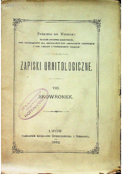 Zapiski ornitologiczne tom VIII Skowronek 1882 r.