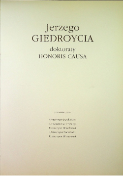 Jerzego Giedroycia doktoraty Honoris Causa