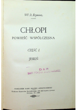 Chłopi powieść współczesna część I Jesień 1944 r.