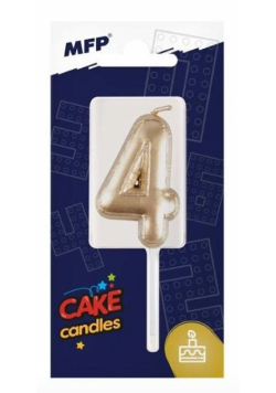 Świeczka złota balon cyfra 4