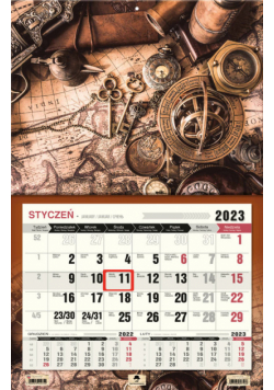 Kalendarz 2023 ścienny jednodzielny 3 XL Antyczna mapa