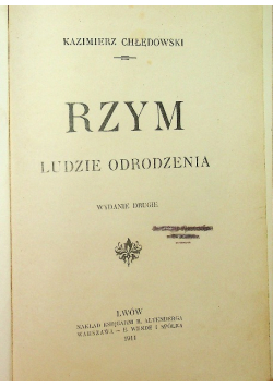 Rzym ludzie odrodzenia  1911 r.