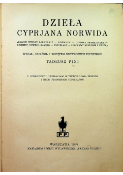 Dzieła Cypriana Norwida 1934 r.