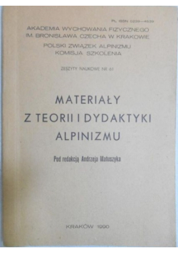 Materiały z teorii i dydaktyki alpinizmu