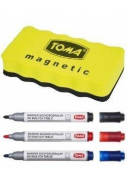 Marker do tablic 4 kolory + ścierak TOMA
