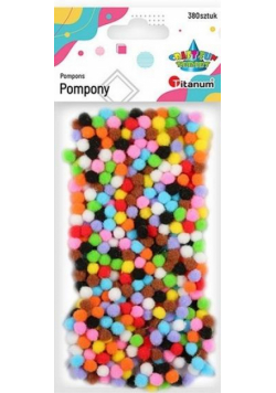 Pompony poliestrowe 7mm mix kolorów 380szt