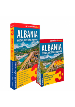Albania, Kosowo, Macedonia Północna 3w1 przewodnik + atlas + mapa