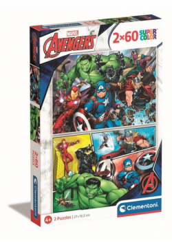 Puzzle 2x60 Super kolor The Avengers